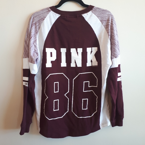 PINK long sleeve top burgundy - Picture 2 of 5